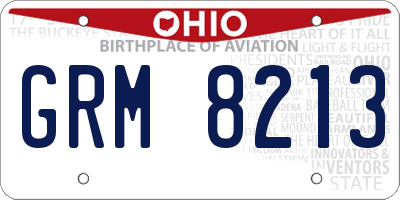 OH license plate GRM8213