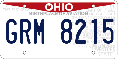 OH license plate GRM8215