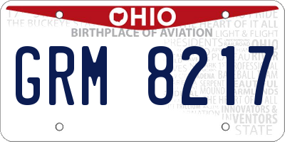 OH license plate GRM8217