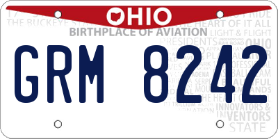 OH license plate GRM8242