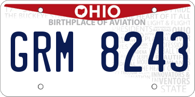 OH license plate GRM8243