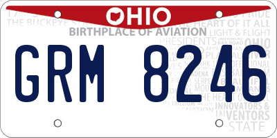 OH license plate GRM8246