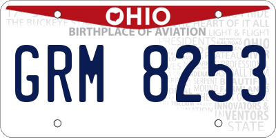 OH license plate GRM8253
