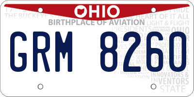 OH license plate GRM8260