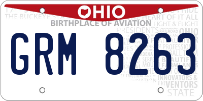 OH license plate GRM8263