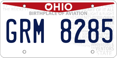 OH license plate GRM8285