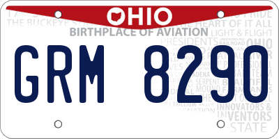 OH license plate GRM8290