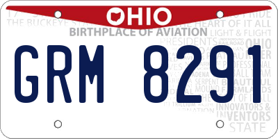 OH license plate GRM8291