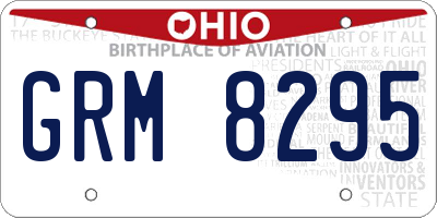 OH license plate GRM8295