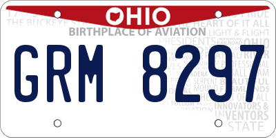 OH license plate GRM8297