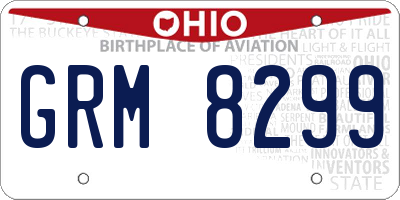 OH license plate GRM8299