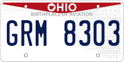 OH license plate GRM8303