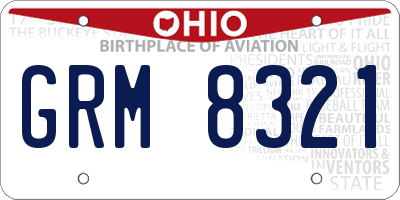 OH license plate GRM8321