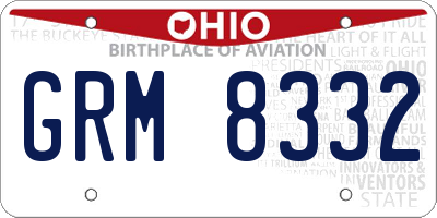 OH license plate GRM8332