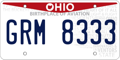OH license plate GRM8333