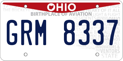 OH license plate GRM8337