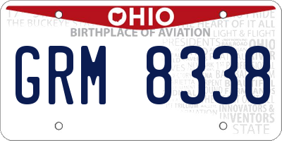 OH license plate GRM8338