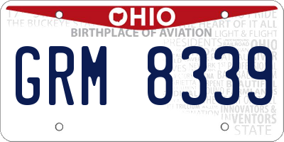 OH license plate GRM8339