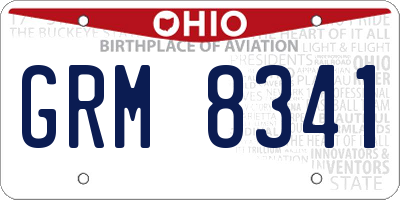 OH license plate GRM8341