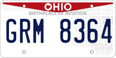 OH license plate GRM8364