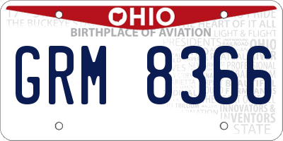 OH license plate GRM8366