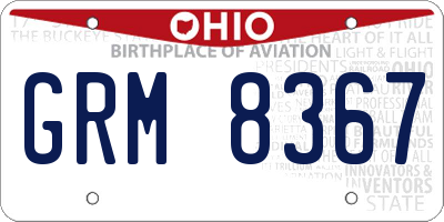OH license plate GRM8367