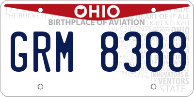 OH license plate GRM8388