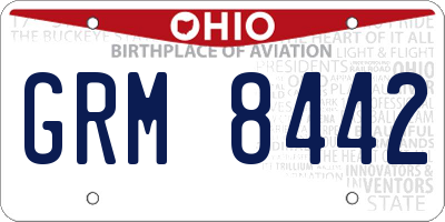 OH license plate GRM8442