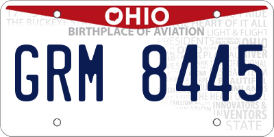 OH license plate GRM8445