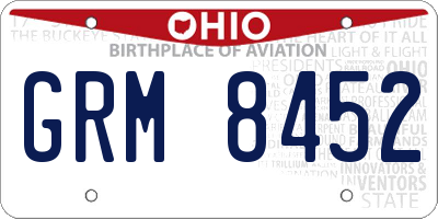 OH license plate GRM8452