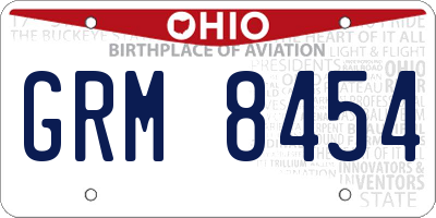 OH license plate GRM8454