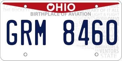 OH license plate GRM8460
