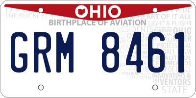 OH license plate GRM8461