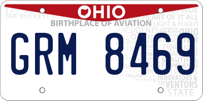 OH license plate GRM8469