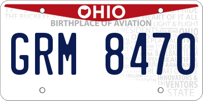 OH license plate GRM8470