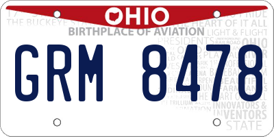 OH license plate GRM8478