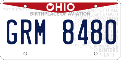 OH license plate GRM8480