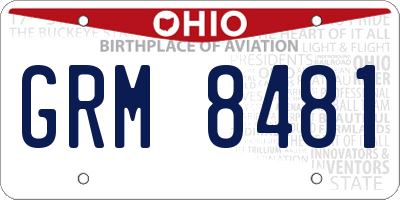 OH license plate GRM8481