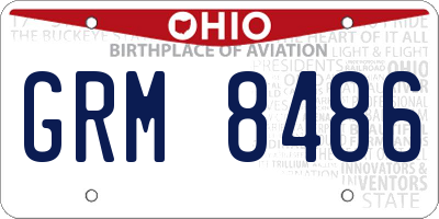 OH license plate GRM8486
