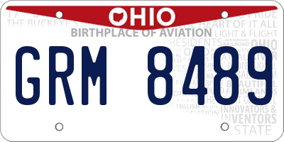 OH license plate GRM8489
