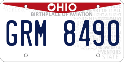 OH license plate GRM8490