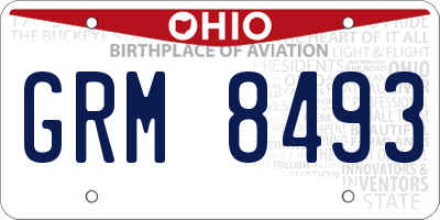 OH license plate GRM8493
