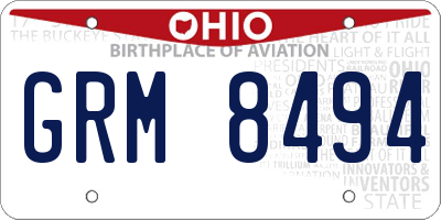 OH license plate GRM8494