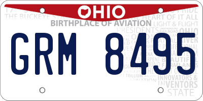 OH license plate GRM8495