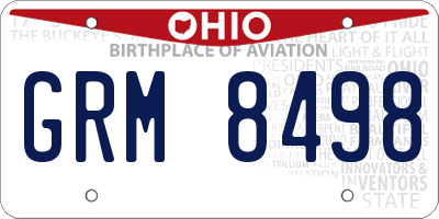 OH license plate GRM8498