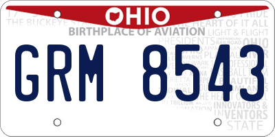 OH license plate GRM8543