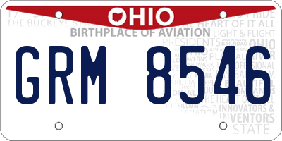 OH license plate GRM8546