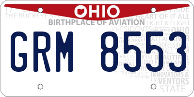OH license plate GRM8553