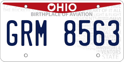 OH license plate GRM8563