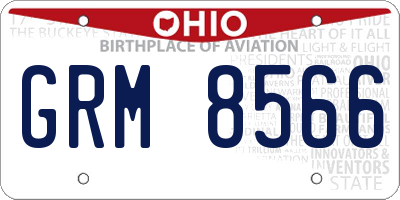 OH license plate GRM8566